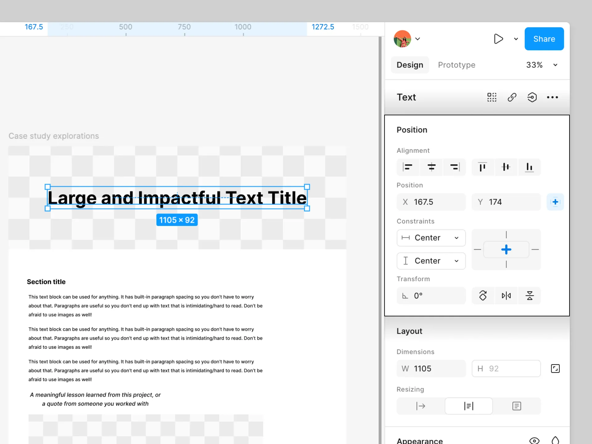 Change the constraints for the impactful text block.png
